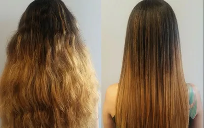 Кератиновое выпрямление волос фото до и после фото
