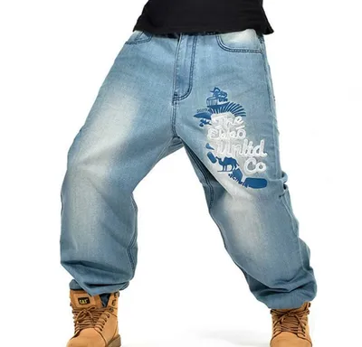 Mens Hip-Hop Jeans Denim Ecko Relaxed Baggy Loose Streetwear Hiphop Fashion  Chic | eBay