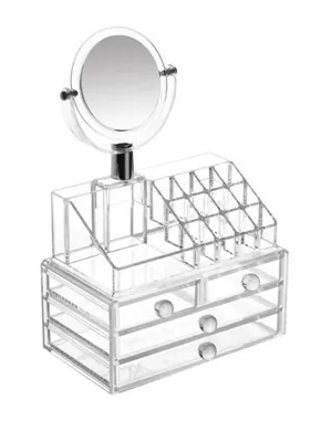 Купить Настольный бокс для хранения косметики с выдвижными ящиками и  зеркалом органайзер (4482294) — по выгодной цене | В интернет магазине Я в  шоке!™ с быстрой доставкой. Заказать в Киеве, Харькове, Днепропетровске,