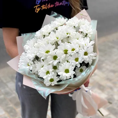 51 белая хризантема в корзине - Доставкой цветов в Москве! 22857 товаров!  Цены от 487 руб. Цветы Тут