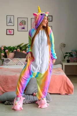 Купить пижама кигуруми Радужный единорог, детский, 135-140 см, цены в  Москве на Мегамаркет | Артикул: 100042373318
