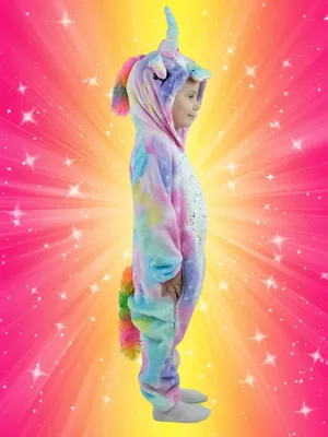 Пижама кигуруми на молнии «Разноцветный Единорог» — купить