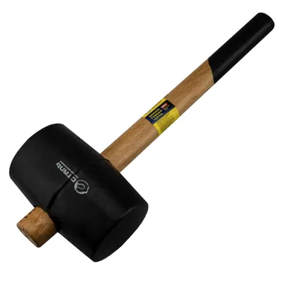 Киянка резиновая GO/ON! 680 г черная резина боек 65 мм деревянная рукоятка  купить недорого в интернет магазине инструментов Бауцентр