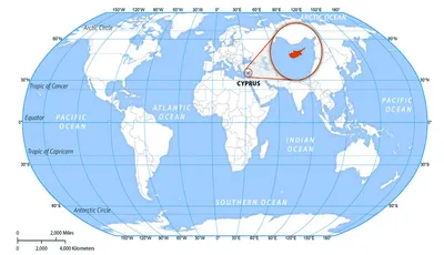 Где находится Кипр на карте мира