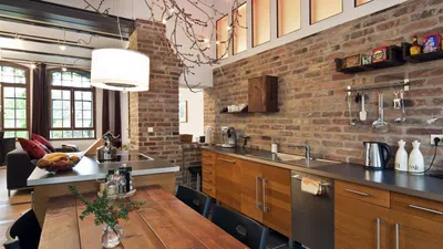 Интерьер в стиле лофт | Дизайн квартиры в стиле лофт - фото кухни,  гостиной, ванны, прихожей