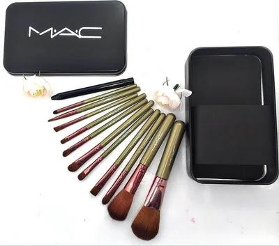 MAC Профессиональный набор кистей для макияжа, 12 шт. - купить с доставкой  по выгодным ценам в интернет-магазине OZON (581354142)