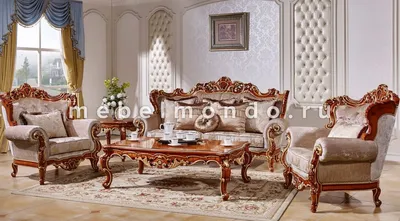 Мягкая мебель \"Магдалена\" орех золото (диван и 2 кресла) (Картас) Китай,  купить по цене 563500 руб. Интернет магазин мебели Mebelmondo