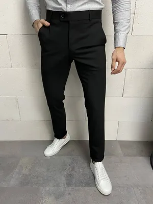 Стильные мужские брюки черного цвета. Арт.: 4950 – купить в магазине мужской  одежды Smartcasuals