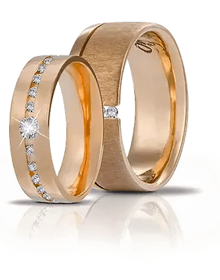 Классические гладкие обручальные кольца овального профиля с бриллиантом на  заказ из белого и желтого золота, серебра, платины или своего металла