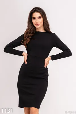 Платье женское повседневное, приталенное с рукавом, классическое черное  женское платье трикотажное J.K.Y. 43002654 купить в интернет-магазине  Wildberries
