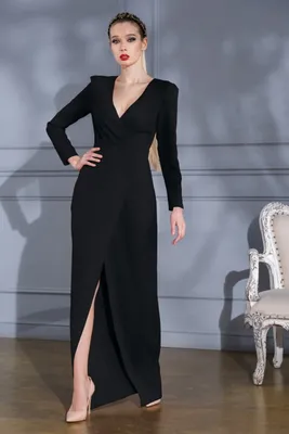 Классическое черное платье с цветочным принтом купить, цены на Платья в  интернет магазине женской одежды M-FASHION