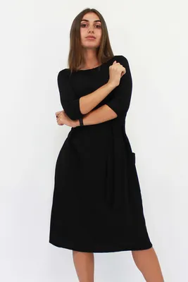 Элегантное классическое черное платье