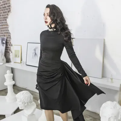 Классическое черное платье для полных (ID#1643096923), цена: 1019 ₴, купить  на Prom.ua