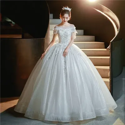 Новинка, белое свадебное платье, классическое свадебное платье, роскошное  кружевное бальное платье, фото реального товара, свадебное платье для  женщин | AliExpress
