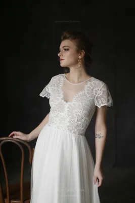 Классическое свадебное платье из кружева и итальянской сетки | Anna  Skoblikova - Свадебные платья - Вечерние Платья
