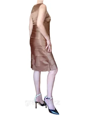 Вечернее Клубное Платье Шоколадного Цвета Миди (id 100654046)