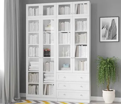 Книжные шкафы со стеклянными дверями – купить на заказ по индивидуальным  размерам от производителя Mr Doors