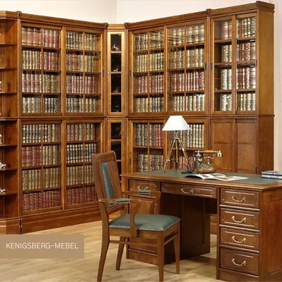 Книжный шкаф для домашней библиотеки - по индивидуальным размерам арт. 6746