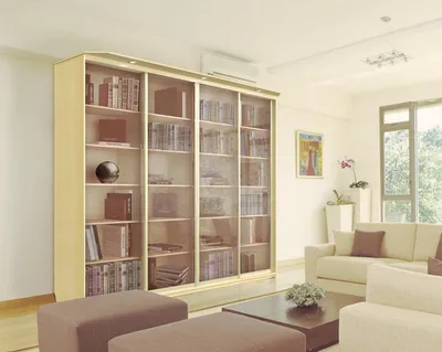 Стеллаж книжный со стеклянными дверцами Геометрия — KUBIMEBEL - магазин  мебели для вашего дома. Мебель на заказ