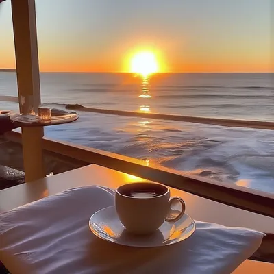Утренний кофе (с видом на море) / Фотография сделана в Мармарисе, Турции