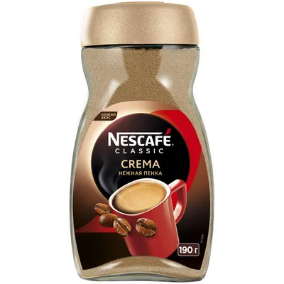 Кофе Nescafe Classic Crema растворимый, 190г - купить с доставкой в  Санкт-Петербурге в Перекрёстке