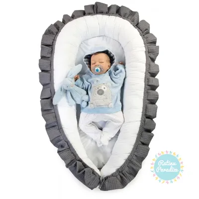 ᐉ Кокон-гнездо для новорожденных для сна Baby Design Акварельные цветы на  тёмном (5019598)