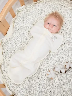 Трикотажная евро пеленка кокон для новорожденных для немовлят на молнии в  комплекте с шапочкой №943301 - купить в Украине на Crafta.ua