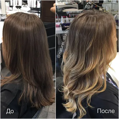 Покраска волос до и после