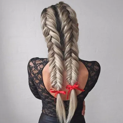 Roza. on Instagram: “#прическиИзКос . Плетение косы колосок с хвостиками  💗” | Плетение кос, Косы, Хвостики