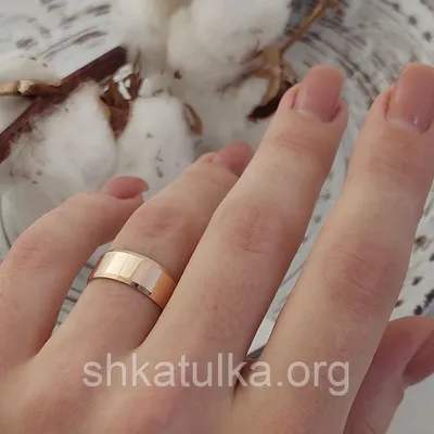 Обручальное кольцо американка из белого золота с бриллиантом - КАМЕЯ