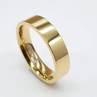 Стальное обручальное кольцо американка золотого цвета 4 мм Steel Evolution  ks-02-1634-g