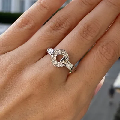 Женское золотое кольцо с дорожкой камней в стиле Bvlgari b.Zero Ring 058 :  купить в Киеве. Цена в интернет-магазине SkyGold