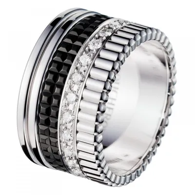 Кольцо Quatre Black Edition Boucheron Белое золото 750 - купить за 1304800  тг. в официальном интернет-магазине Viled, арт. JAL0020653