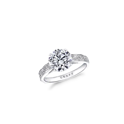 ᐈ【Кольцо для помолвки GRAFF Engagement Rings Flame Round Brilliant RPV01】 —  Купить ювелирные изделия Графф