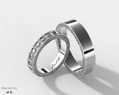 Обручальное кольцо из белого золота с бриллиантами (арт. 904-11001) купить  в Оренбурге по цене 107 000 руб. - ТД Диамант