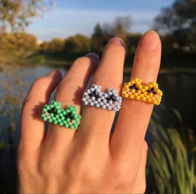 DIY Кольца из бисера Как сделать мастер-класс Beaded ring tutorial - YouTube