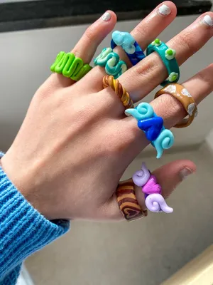 Clay rings 💖💍 | Кольцо из полимерной глины, Кольца своими руками, Модные  кольца