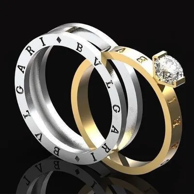 Двойное кольцо bvlgari — купить в Красноярске. Состояние: Новое. Кольца,  перстни на интернет-аукционе Au.ru