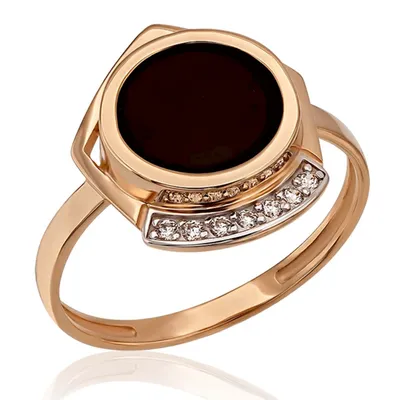 Золотое кольцо с агатом и фианитами. Артикул 379602 - размер 20 купить в  ювелирном магазине TANGO