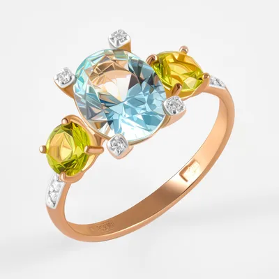 Золотое кольцо с аквамарином и бриллиантами «Циан» | Восемь | Интернет  магазин дизайнерских украшений из серебра, золота и натуральных камней