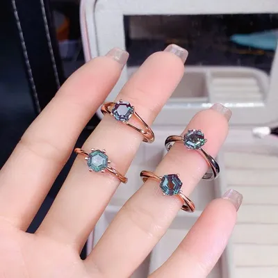 Женское кольцо из серебра 925 пробы, с натуральным Александритом |  AliExpress