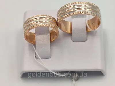 Обручальное кольцо из комбинированного золота с алмазной гранью —  интернет-магазин Костромской Ювелирный Завод
