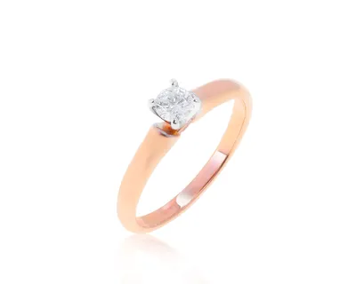 ❤ Купить кольцо из белого золота с родированием с бриллиантами, двойное с  Бриллиант из Золото 585 по лучшей низкой цене