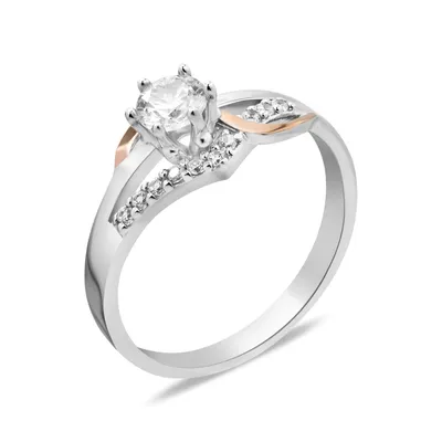 Золотое кольцо с фианитом (арт. 380485) цена - 5705.86 грн, фото - купить в  интернет-магазине Золотая Королева