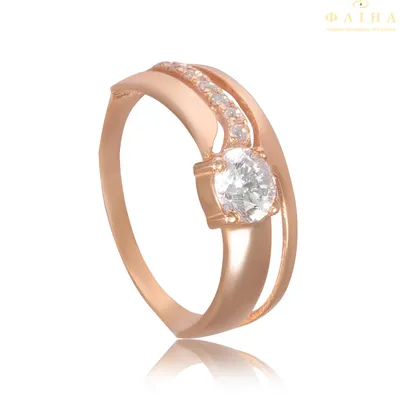 Золотое кольцо с фианитом (арт. 428260) цена - 7022.59 грн, фото - купить в  интернет-магазине Золотая Королева