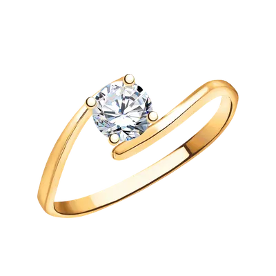 Золотое кольцо SOKOLOV 016924 с фианитом: Золото 585° пробы — купить в  ювелирном интернет-магазине Diamant
