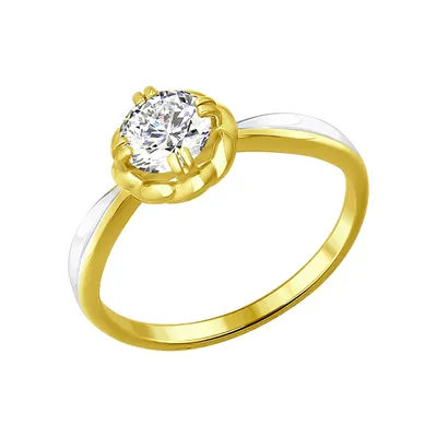 Золотое кольцо женское 585 пробы с фианитом Спаси и Сохрани РЦК0020 -  купить с доставкой по выгодным ценам в интернет-магазине OZON (810302734)
