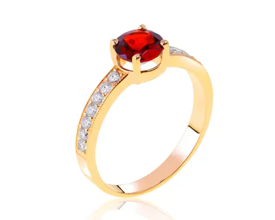 Золотое кольцо с бриллиантами и гранатом 1.56ct – купить по цене 63 500 ₽ с  доставкой в интернет-магазине Mister Diamond