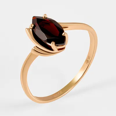 Золотое кольцо с гранатом 000-381095 | Купить в интернет-магазине «Наше  золото»