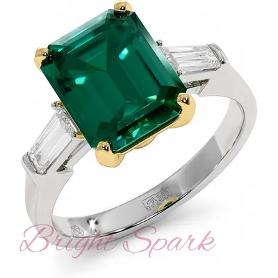 Золотое кольцо с изумрудом в стиле Графф Nice Emerald 4 карата – купить по  отличной цене в интернет-магазине Bright Spark